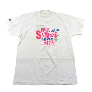 Neat Summer Stuff Screen Stars 50/50 T-shirt White Sz M 1980s Vintage